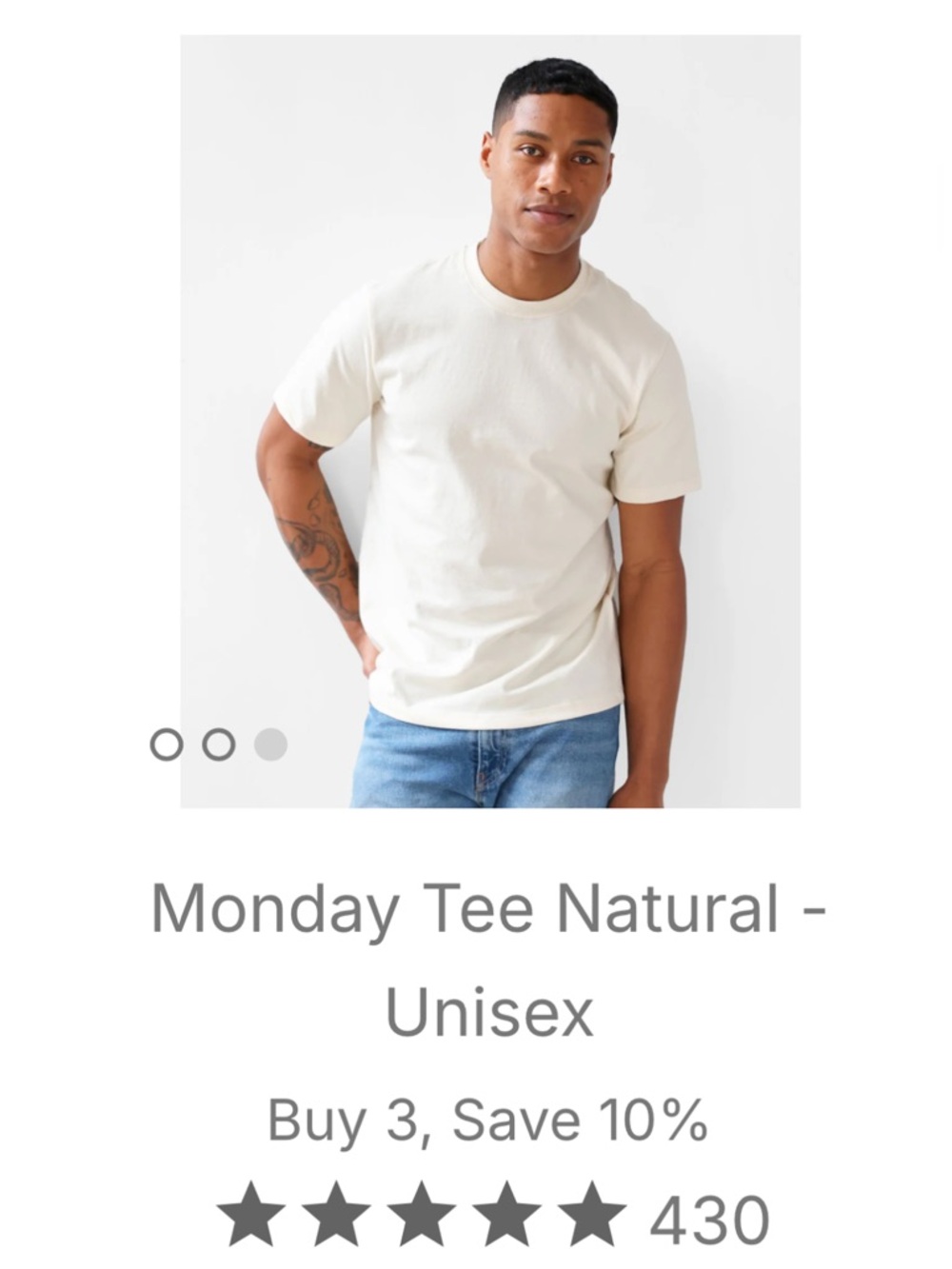 TRIO Organic Shirt Bundle - Natural, Cocoa, Black - Picture 3 of 3